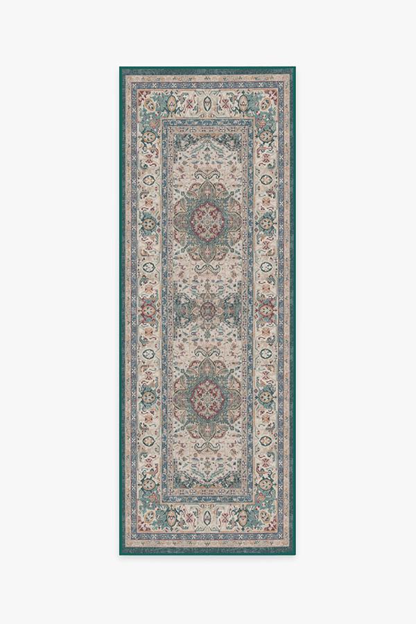Malileh Heriz Emerald Rug 2.5'x7' | Stain-Resistant