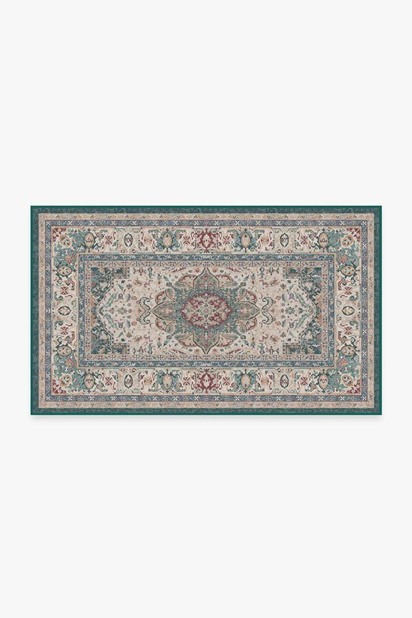 Malileh Heriz Emerald Rug 3'x5' | Stain-Resistant