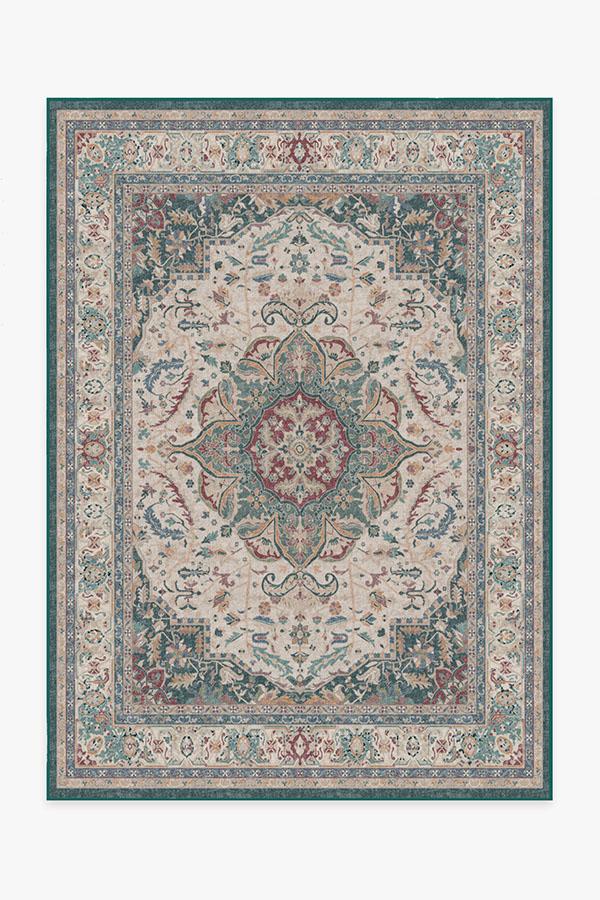 Malileh Heriz Emerald Rug 5'x7' | Stain-Resistant