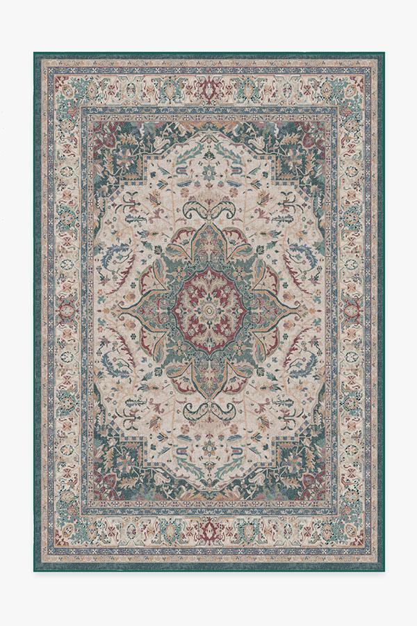 Malileh Heriz Emerald Rug 6'x9' | Stain-Resistant