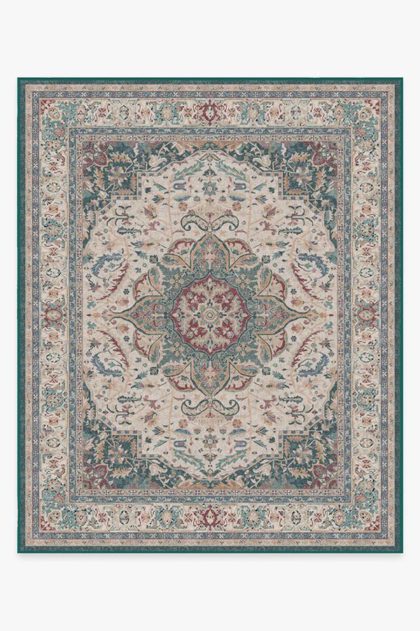 Malileh Heriz Emerald Rug 8'x10' | Stain-Resistant
