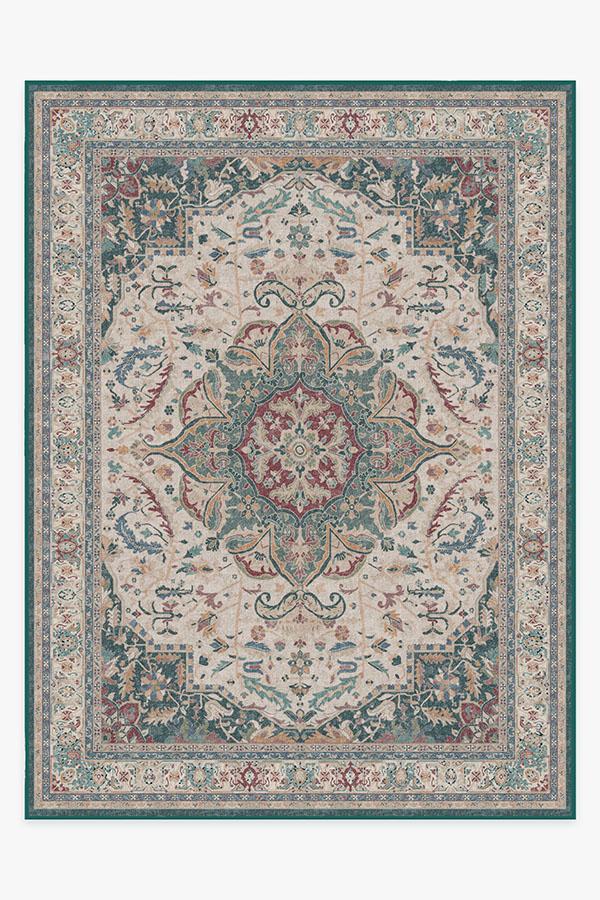 Malileh Heriz Emerald Rug 9'x12' | Stain-Resistant
