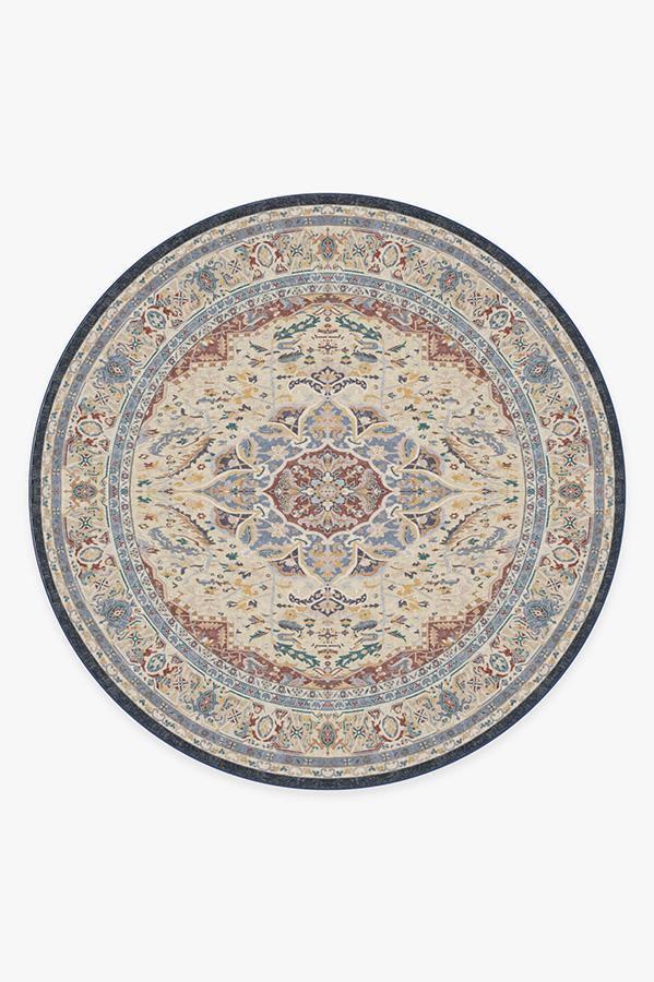 Malileh Heriz Saffron Rug 8' Round | Stain-Resistant
