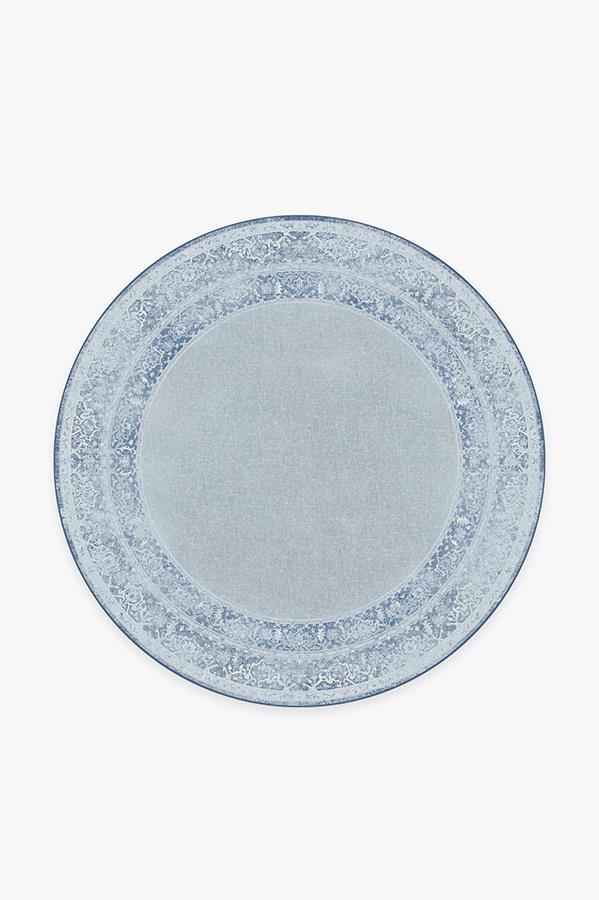 Maral Border Blue Rug 6' Round | Stain-Resistant