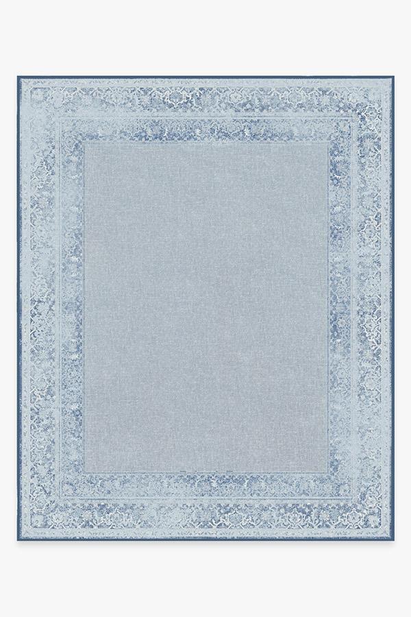 Maral Border Blue Rug 8'x10' | Stain-Resistant