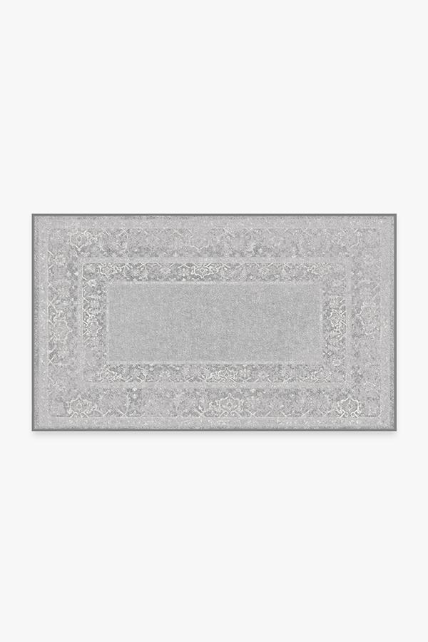 Maral Border Vintage Grey Rug 3'x5' | Stain-Resistant