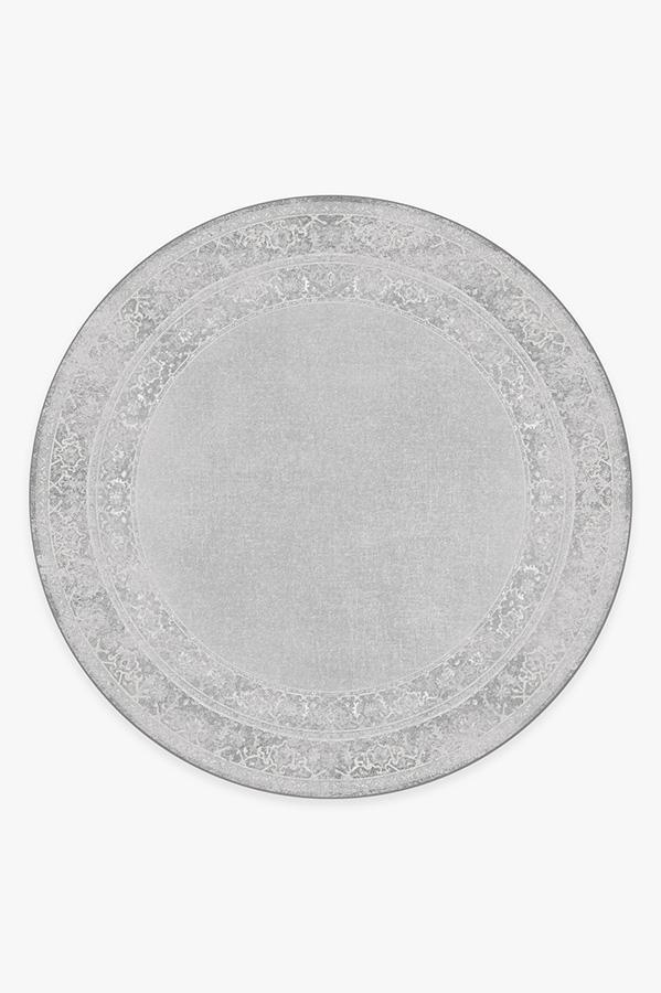 Maral Border Vintage Grey Rug 8' Round | Stain-Resistant