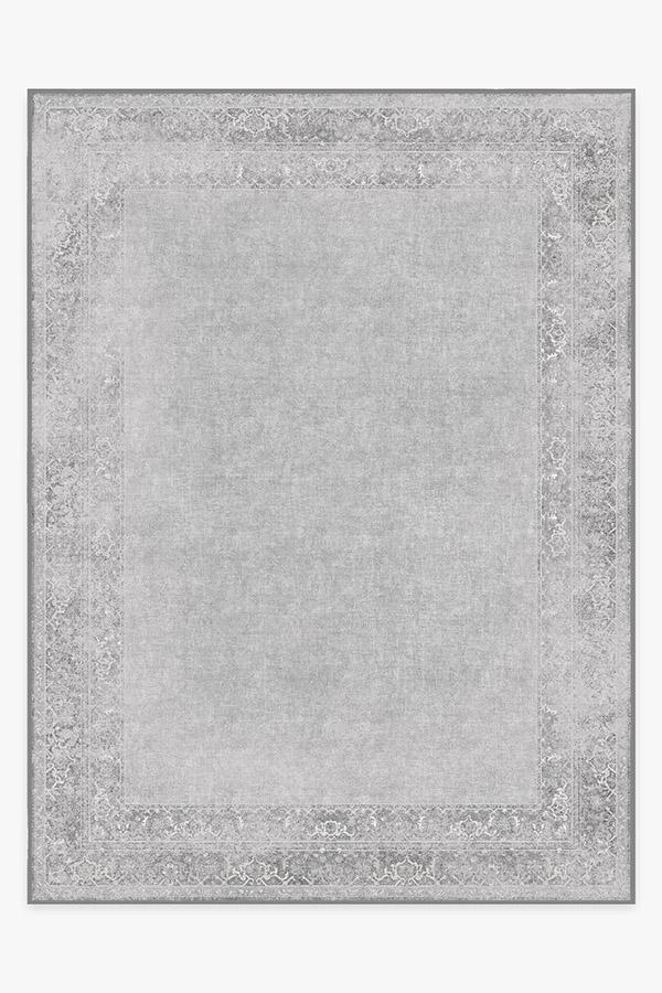 Maral Border Vintage Grey Rug 9'x12' | Stain-Resistant