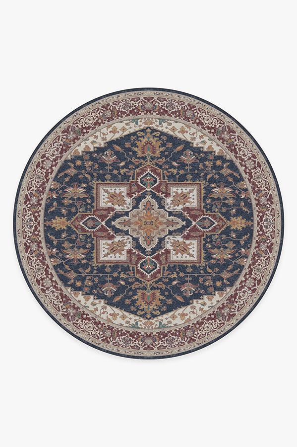 Maral Heriz Sapphire Rug 8' Round | Stain-Resistant