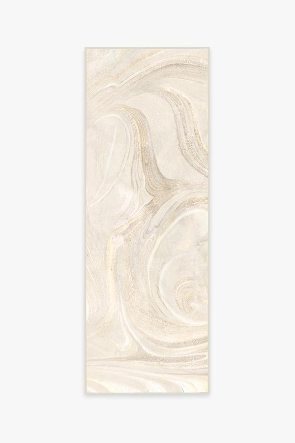 Marble Golden Ivory Rug 2.5'x7' | Stain-Resistant