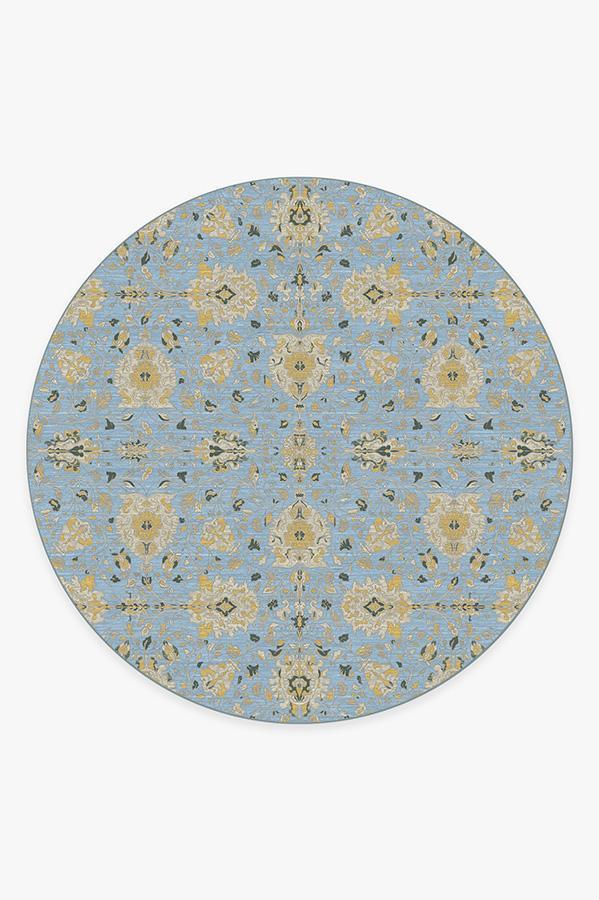 Marie Pale Blue Rug 8' Round | Stain-Resistant