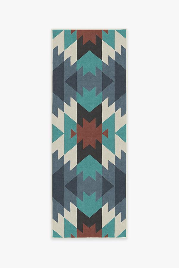 Mariposa Blue Rug 2.5'x7' | Stain-Resistant