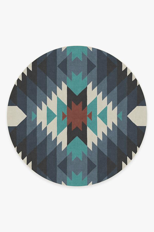 Mariposa Blue Rug 8' Round | Stain-Resistant