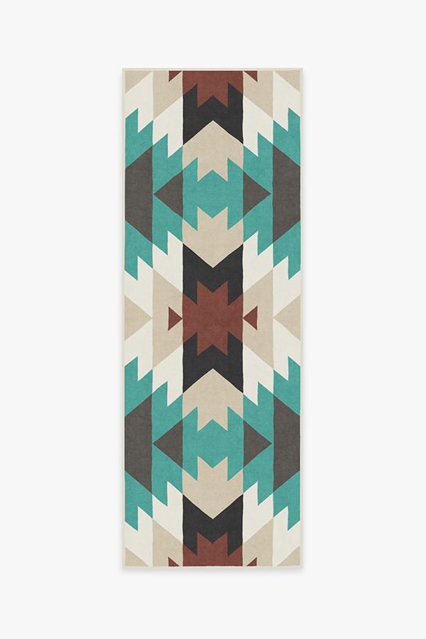Mariposa Turquoise Rug 2.5'x7' | Stain-Resistant