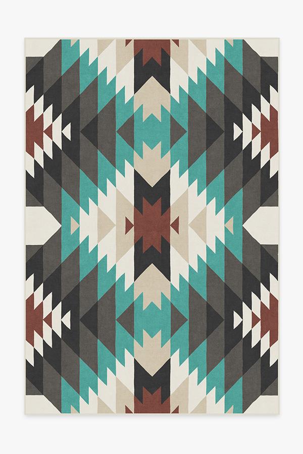 Mariposa Turquoise Rug 6'x9' | Stain-Resistant