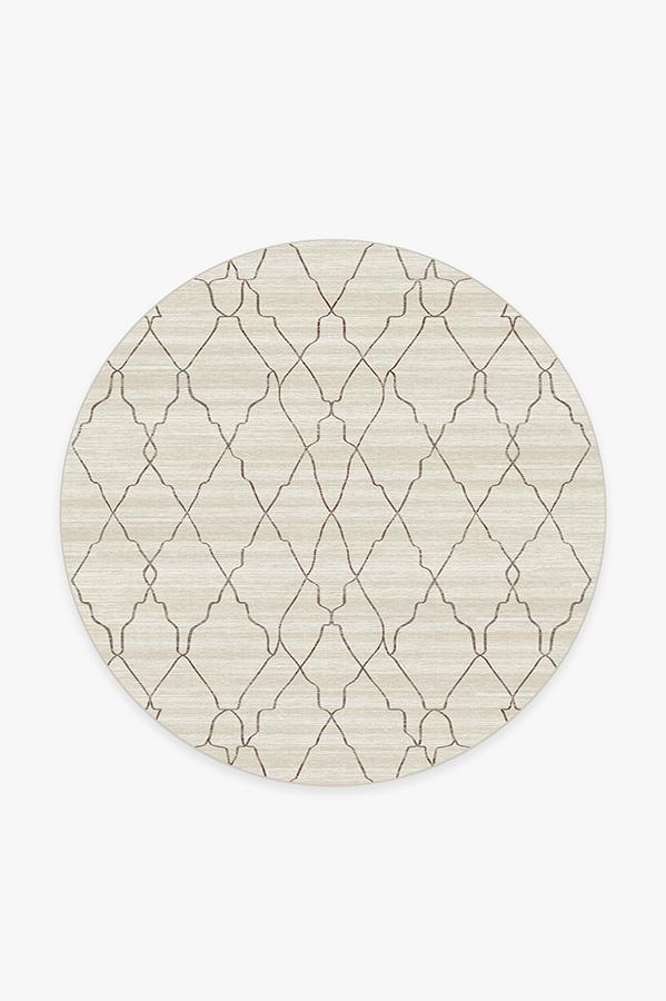 Marrakesh Beige Ivory Rug 6' Round | Stain-Resistant