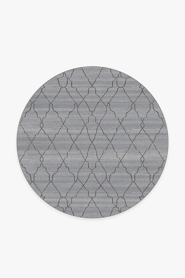 Marrakesh Grey Rug 6' Round | Stain-Resistant