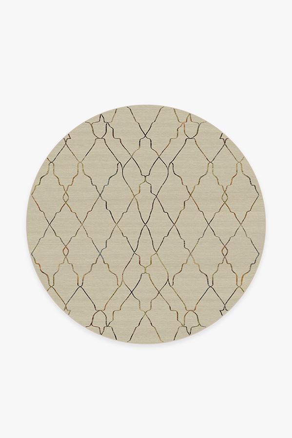 Marrakesh Natural Multicolor Rug 6' Round | Stain-Resistant