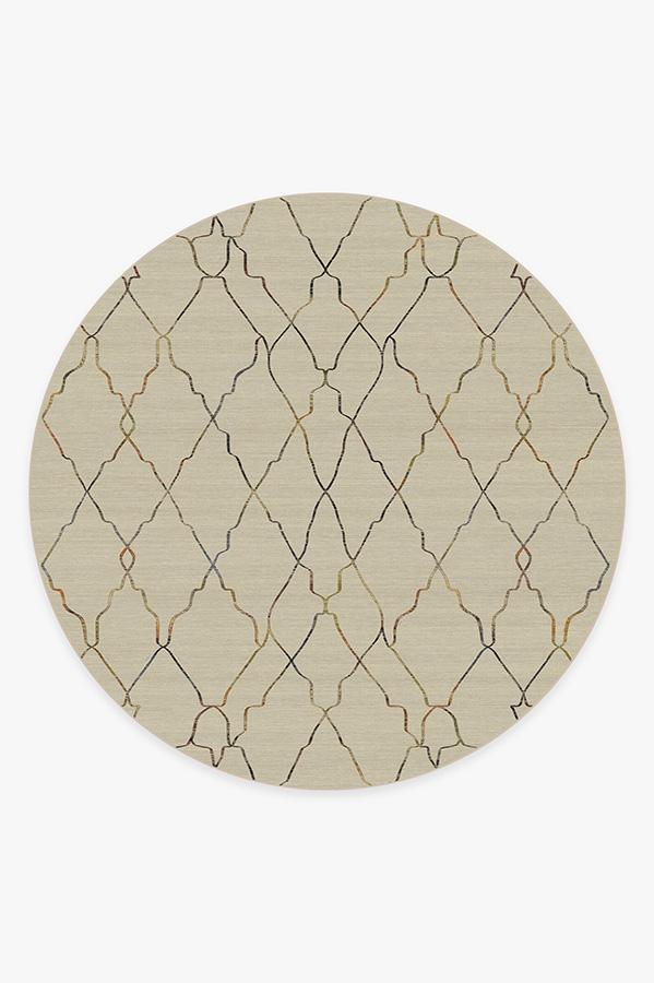 Marrakesh Natural Multicolor Rug 8' Round | Stain-Resistant