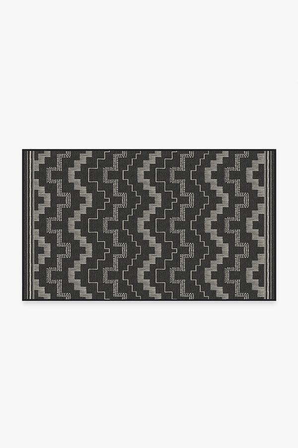 Outdoor Meseta Black Rug 3'x5' | Stain-Resistant