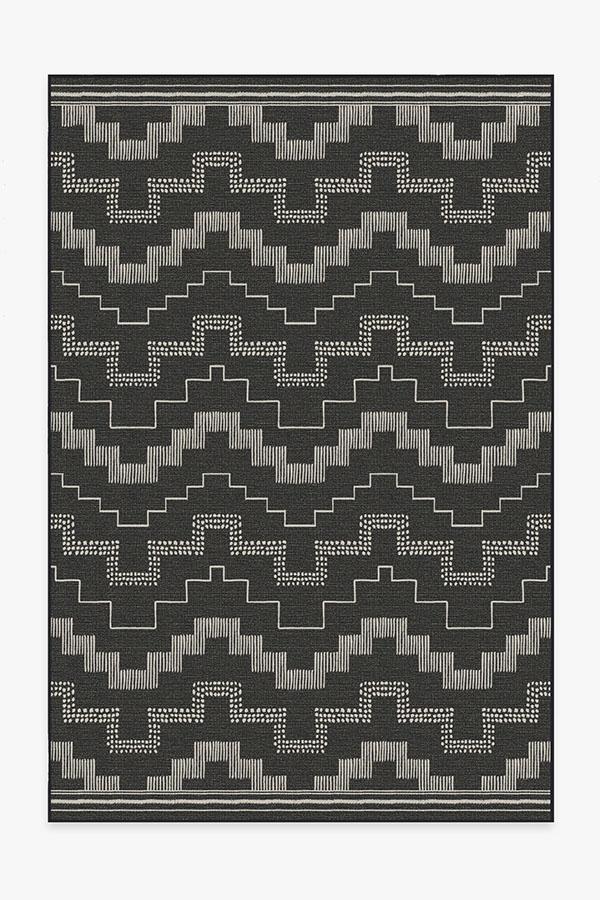 Outdoor Meseta Black Rug 6'x9' | Stain-Resistant