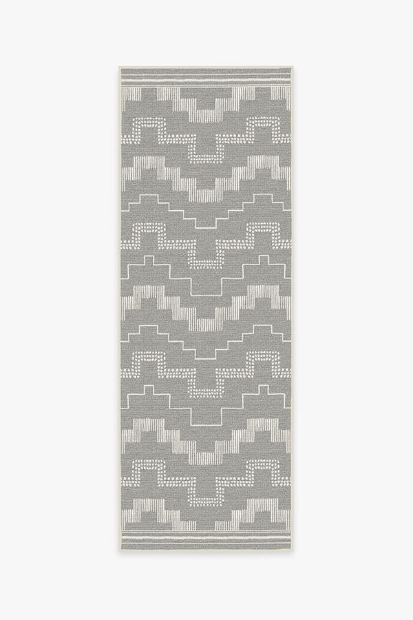 Outdoor Meseta Grey Rug 2.5'x7' | Stain-Resistant