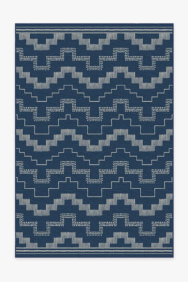 Outdoor Meseta Navy Rug 6'x9' | Stain-Resistant