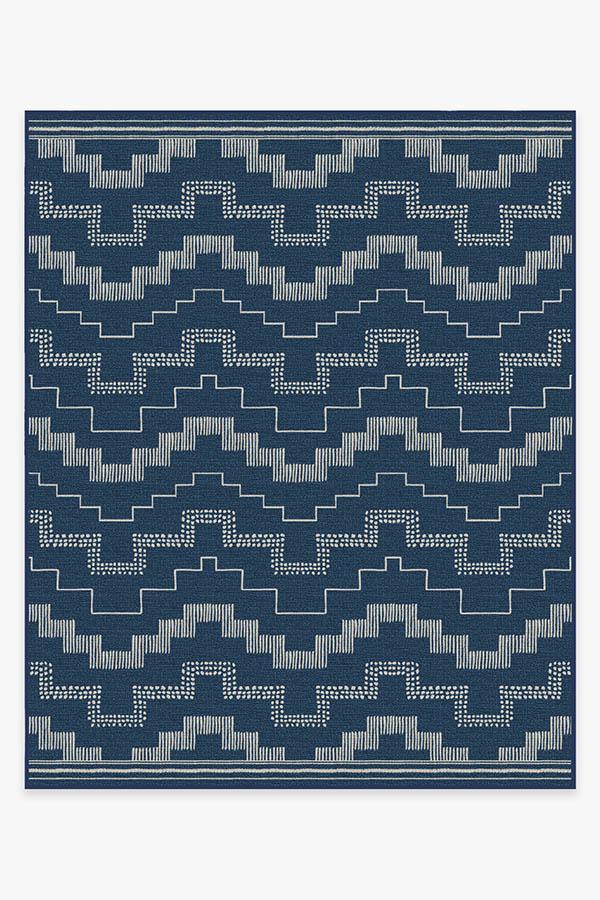 Outdoor Meseta Navy Rug 8'x10' | Stain-Resistant