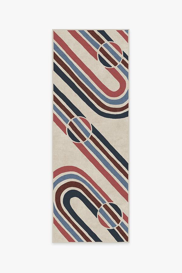 Metro Red Rug 2.5'x7' | Stain-Resistant
