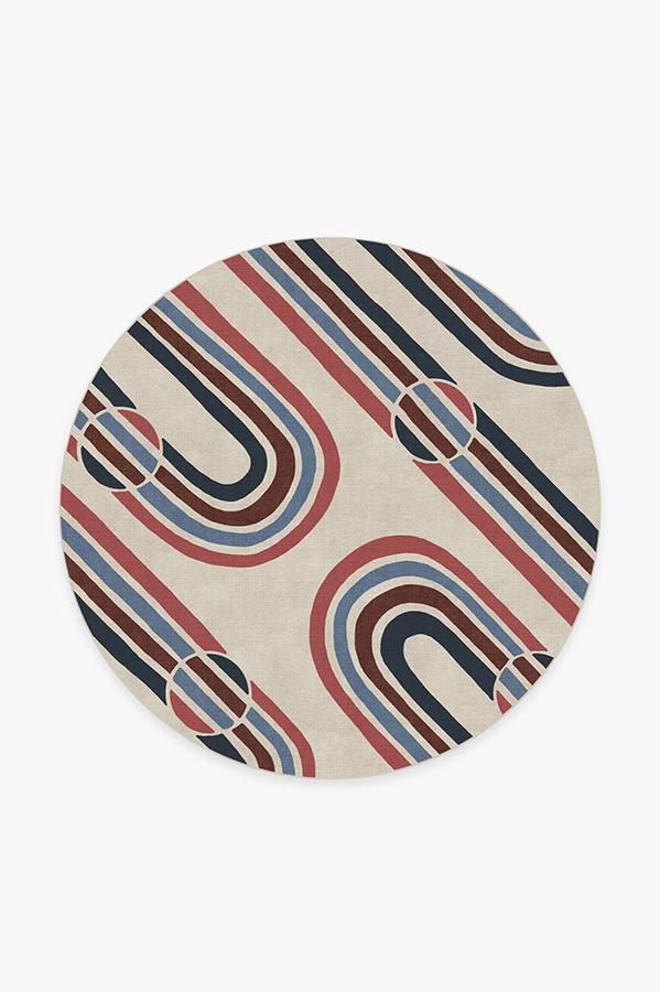 Metro Red Rug 6' Round | Stain-Resistant