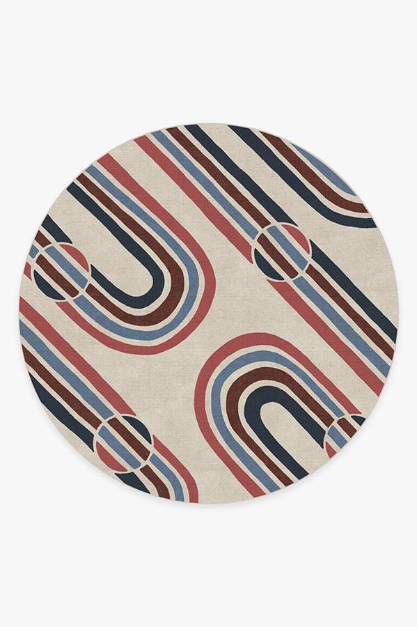 Metro Red Rug 8' Round | Stain-Resistant