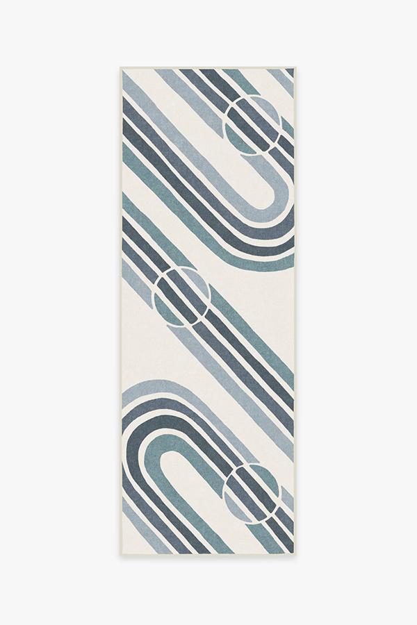 Metro Slate Blue Rug 2.5'x7' | Stain-Resistant
