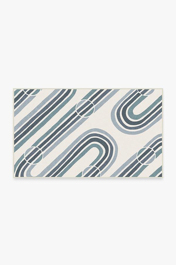 Metro Slate Blue Rug 3'x5' | Stain-Resistant