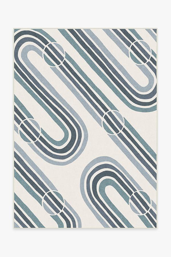 Metro Slate Blue Rug 5'x7' | Stain-Resistant