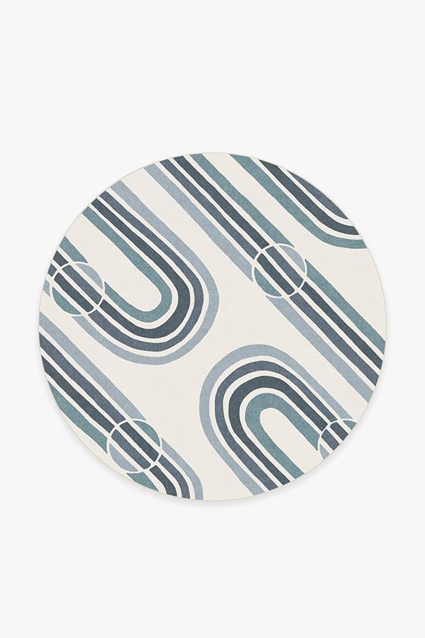 Metro Slate Blue Rug 6' Round | Stain-Resistant