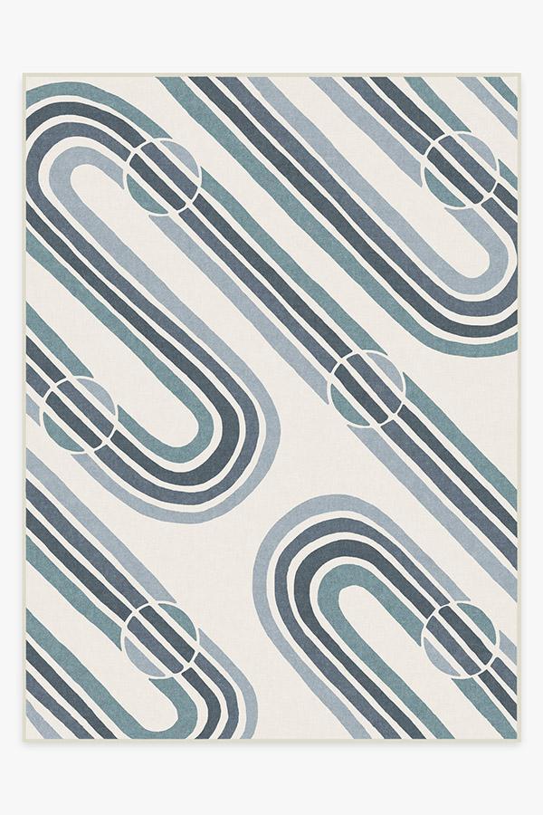Metro Slate Blue Rug 9'x12' | Stain-Resistant