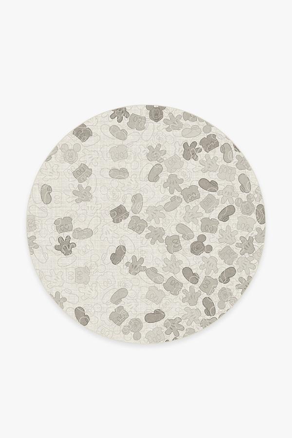 Mickey All Over Natural Rug 6' Round | Stain-Resistant