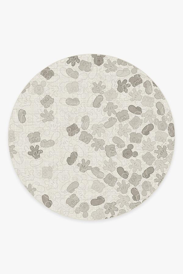 Mickey All Over Natural Rug 8' Round | Stain-Resistant