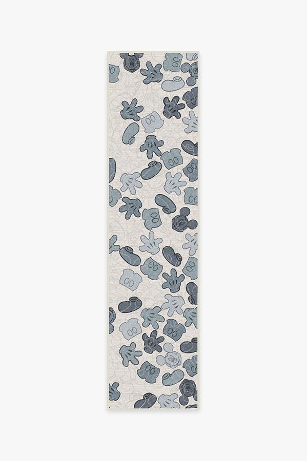 Mickey All Over Slate Blue Rug 2.5'x10' | Stain-Resistant