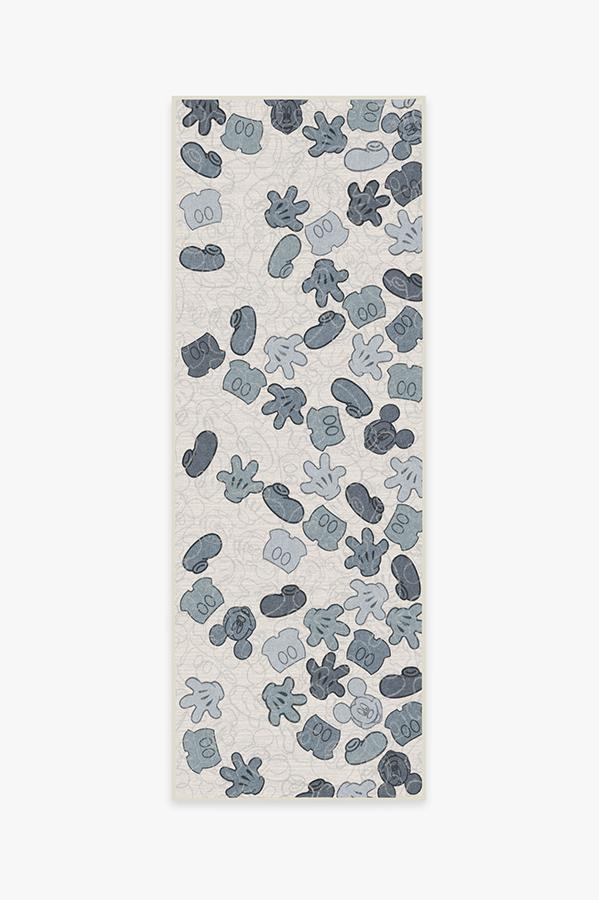 Mickey All Over Slate Blue Rug 2.5'x7' | Stain-Resistant