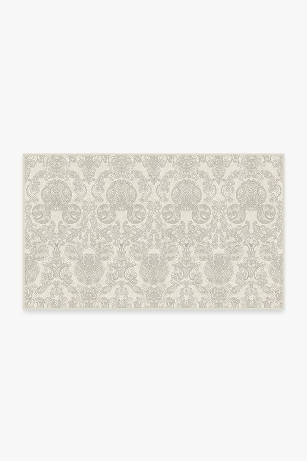 Mickey Damask Light Grey Rug 3'x5' | Stain-Resistant