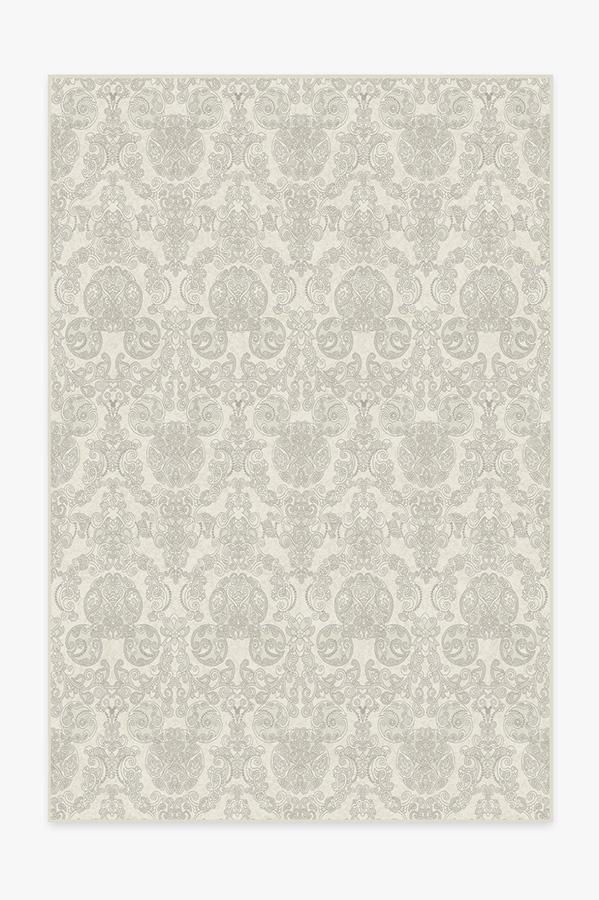 Mickey Damask Light Grey Rug 6'x9' | Stain-Resistant