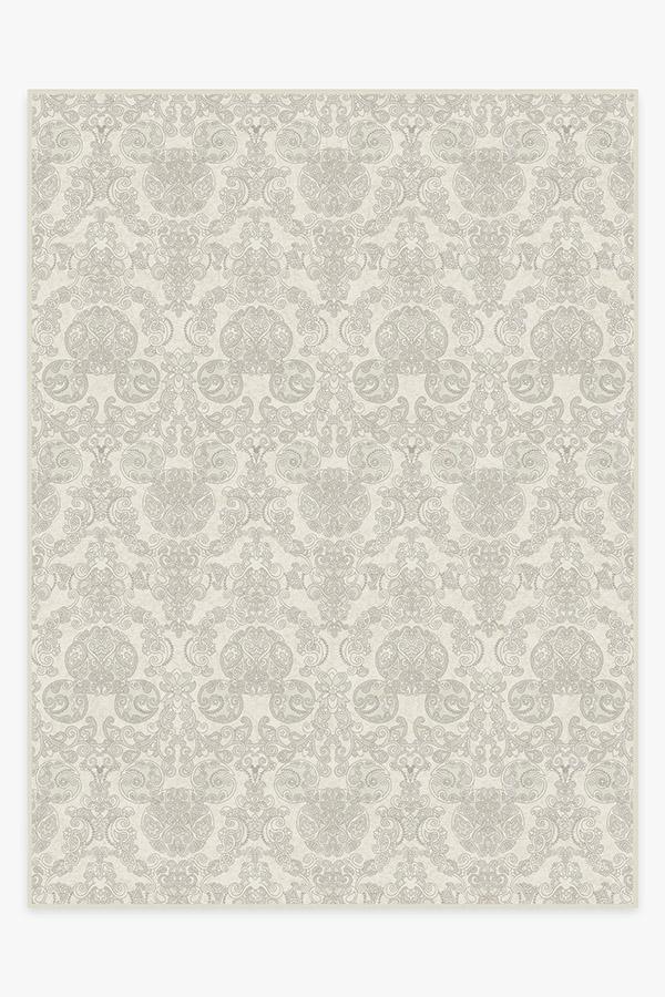 Mickey Damask Light Grey Rug 9'x12' | Stain-Resistant