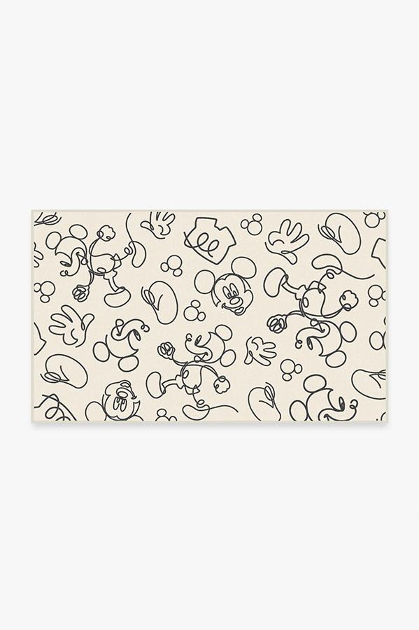 Mickey Doodles Black & Ivory Rug 3'x5' | Stain-Resistant