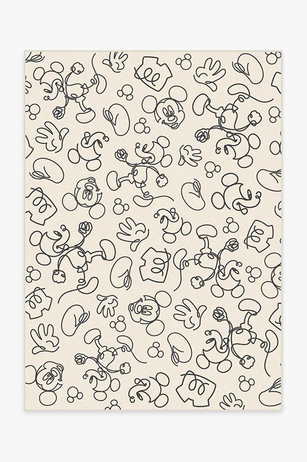 Mickey Doodles Black & Ivory Rug 5'x7' | Stain-Resistant