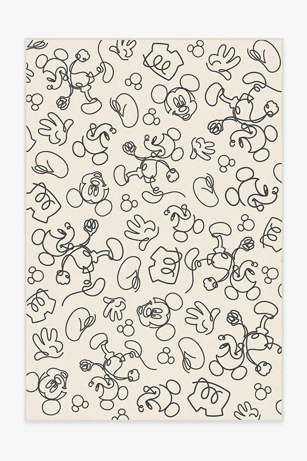 Mickey Doodles Black & Ivory Rug 6'x9' | Stain-Resistant