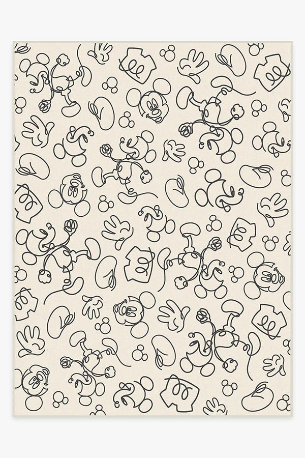 Mickey Doodles Black & Ivory Rug 9'x12' | Stain-Resistant