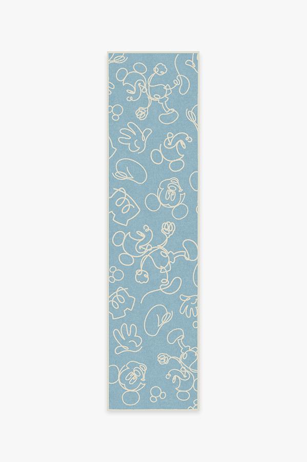 Mickey Doodles Blue Rug 2.5'x10' | Stain-Resistant