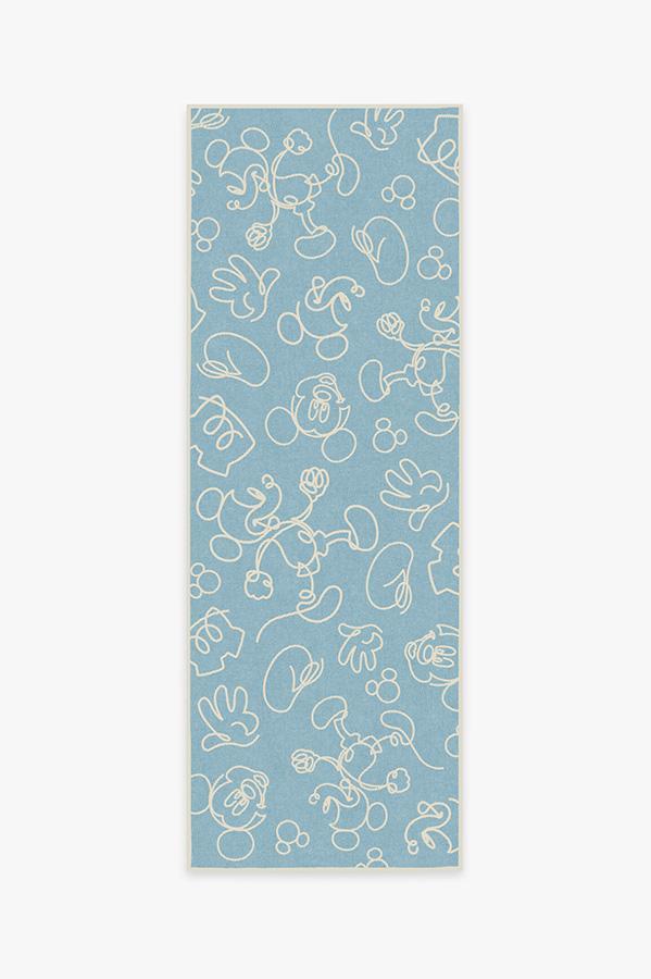 Mickey Doodles Blue Rug 2.5'x7' | Stain-Resistant