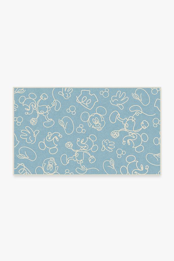 Mickey Doodles Blue Rug 3'x5' | Stain-Resistant